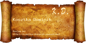 Kosztka Dominik névjegykártya